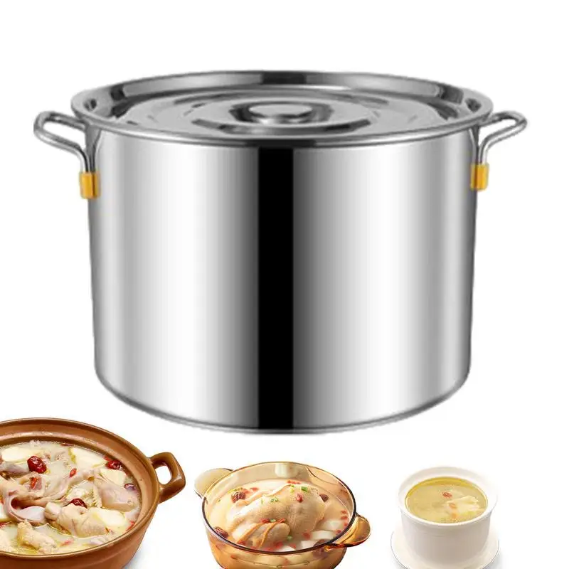 Pasta Pot Stainless Steel Large Capacity Stockpot Whole Clad Stock Pot Canning Pot Sauce Pot Steamer Cookware for Restaurant