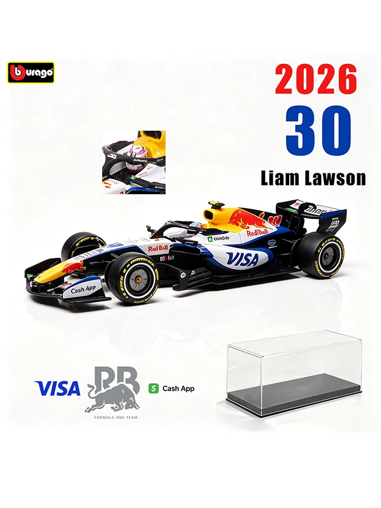 Bburago 1:43 2026 F1 RACING BULLS VCARB-03 30 # LIAM LAWSON 41 lat # Model samochodu ze stopu metalu Arvid Lindblad — 2