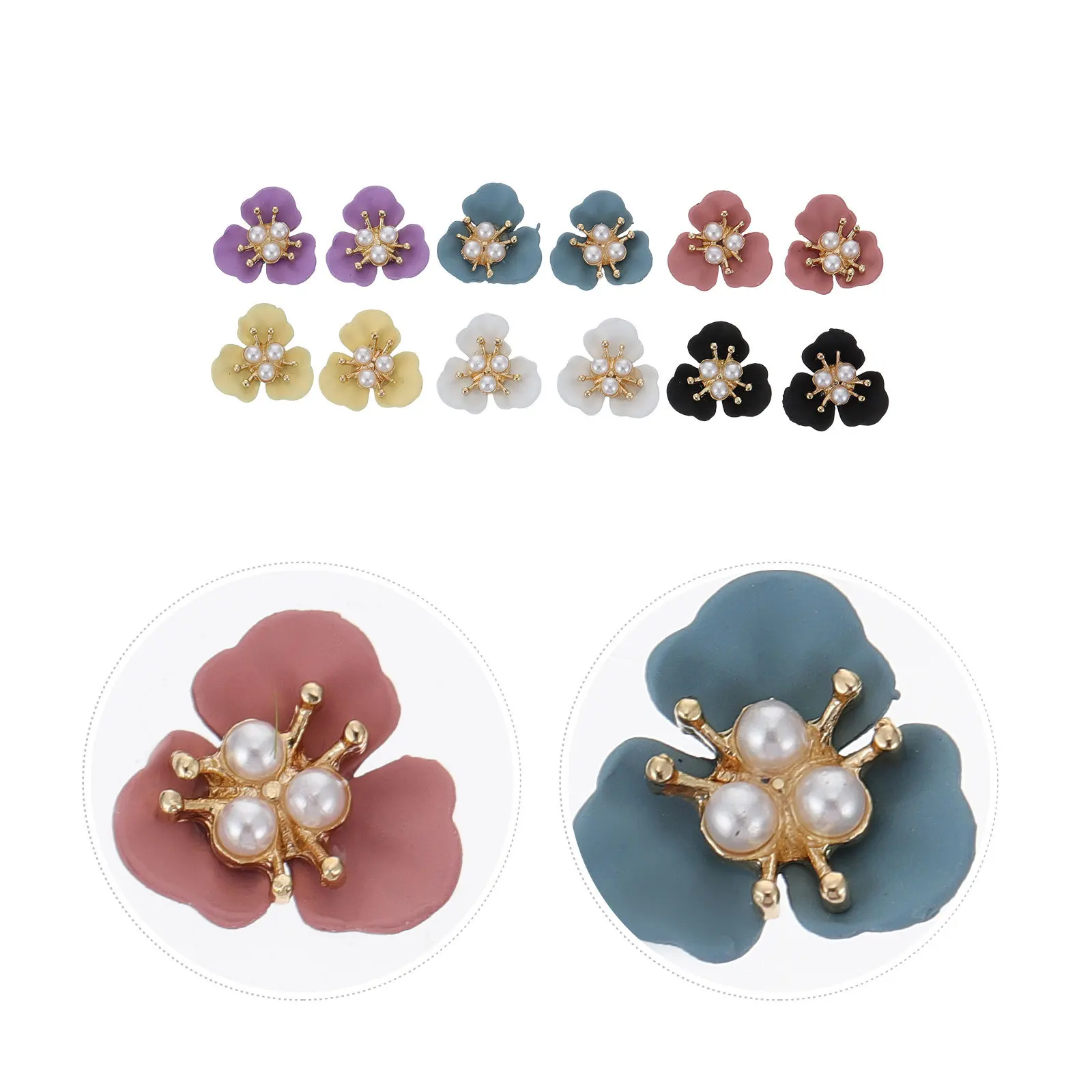 12 pezzi di ciondoli per unghie fai da te fiore perla design gioielli per manicure eleganti decorazioni per nail art forniture per manicure glitterate