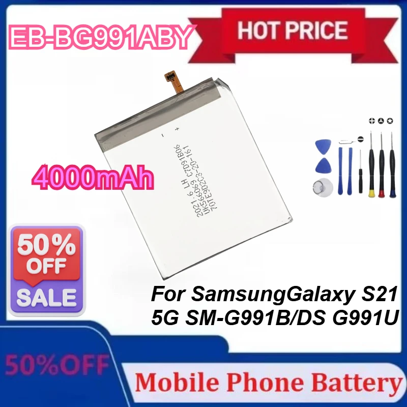 

New EB-BG991ABY 3.88V 4000mAh Rechargeable Batteries for SamsungGalaxy S21 5G SM-G991B/DS G991U Batteries with tools