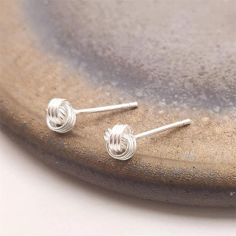 

Style 990 Pure Silver Earrings for Women - Lucky Knot Studs, Hypoallergenic for Ear Care, Fashionable Jewelry Gift Wholesale
