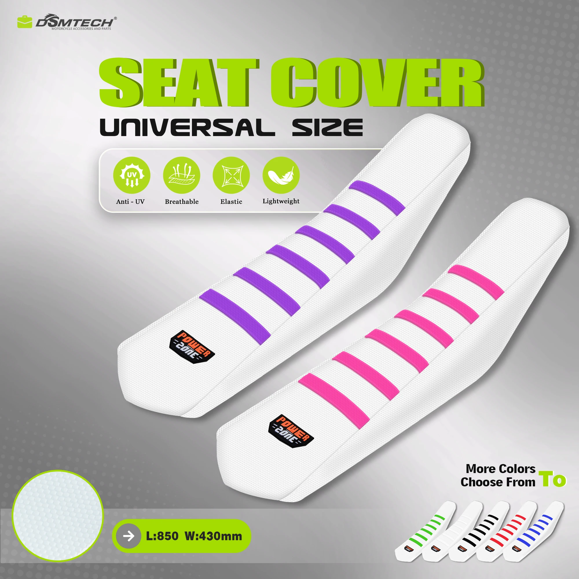 DSMTECH Universal Gripper Seat Cover Rubber Soft Non-slip For Honda Yamaha Suzuki Kawaski Dirt Bike Off Road Accessories