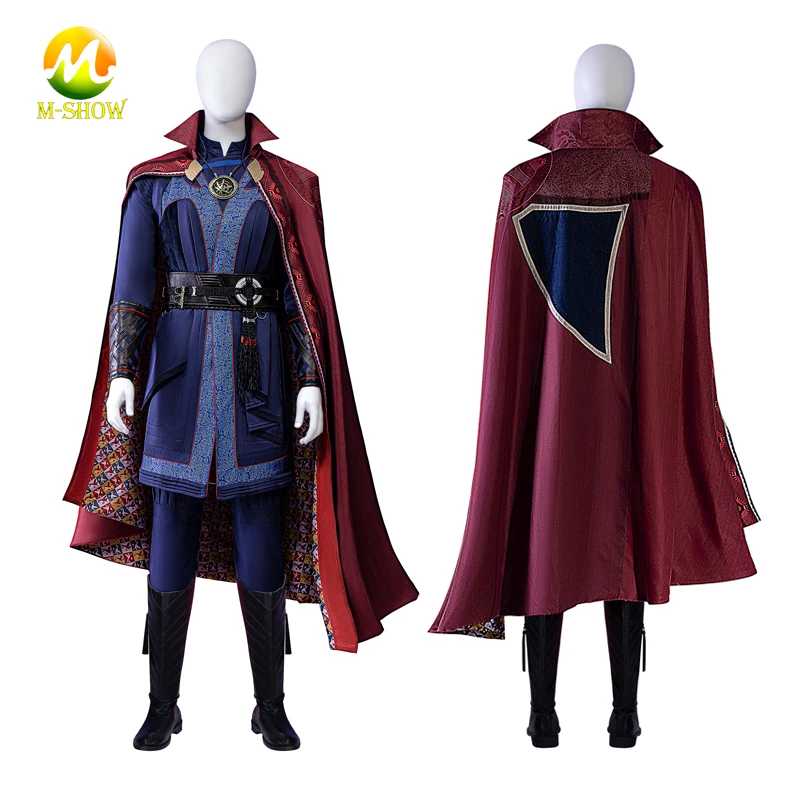 

2022 Doctor Strange Costume Stephen Vincent Halloween Outfits Steve In The Multiverse of Madness Cosplay Unifrom Suit with Cloak