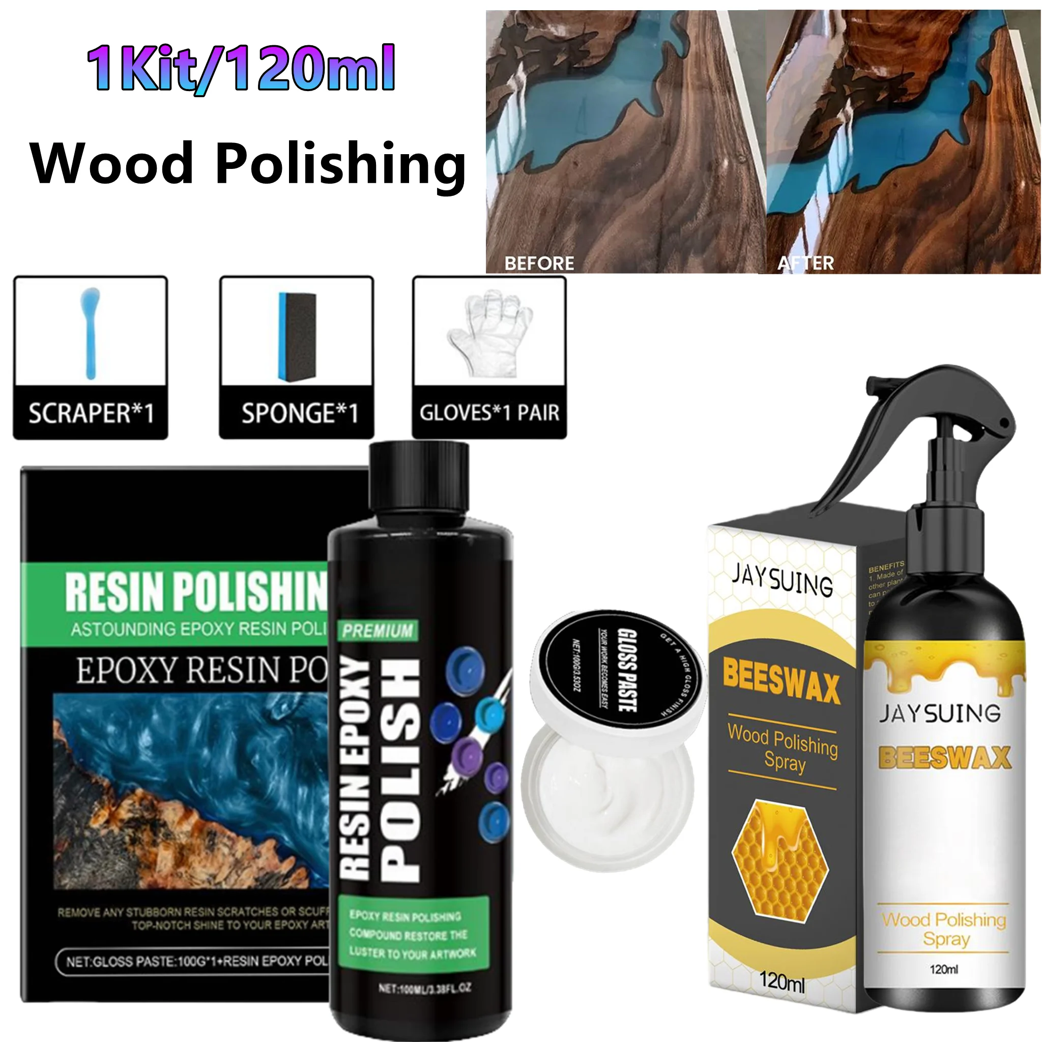 

Resin Polishing Kit Multifunctional Rubbing Compound Resin Polish Compound Remove Scratches From Epoxy Projects For Counters