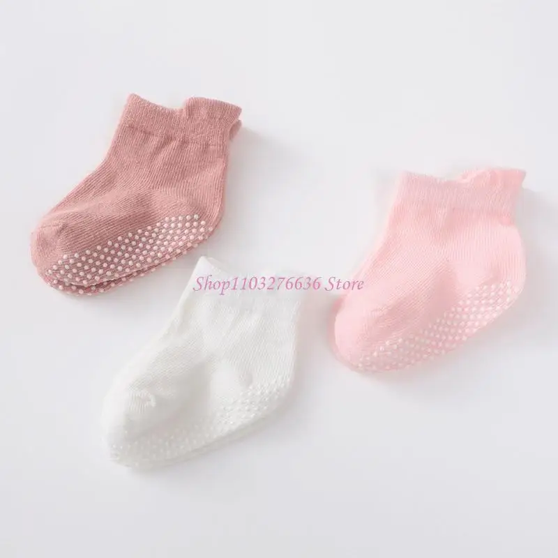 جوارب R6FD لطيفة وعملية للأطفال مع مقابض جوارب قطنية محبوكة لخطوة واثقة