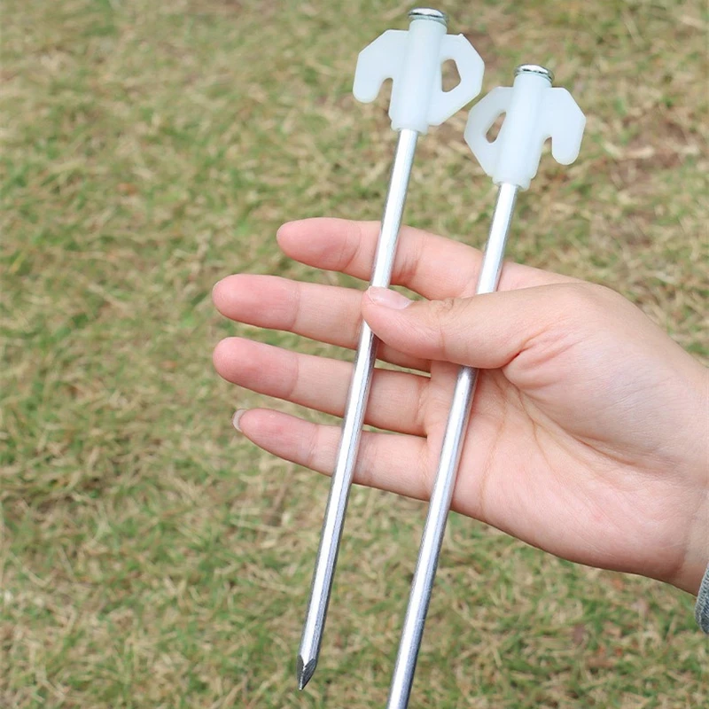 1 Piece Luminous Tent Spiral Steel Stake Nails Canopy Awning Ground Nails Outdoor Camping Night Glow Luminous Nails