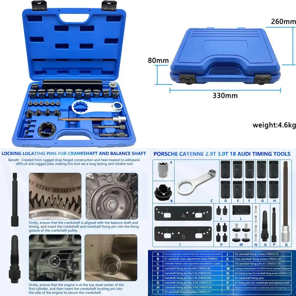 

Набор инструментов для блокировки распределительного вала двигателя ZKTOOL, подходит для Audi Porsche 3.0T 2.9T, гибридная версия двигателя CXT EA839, блокировка распределительного вала