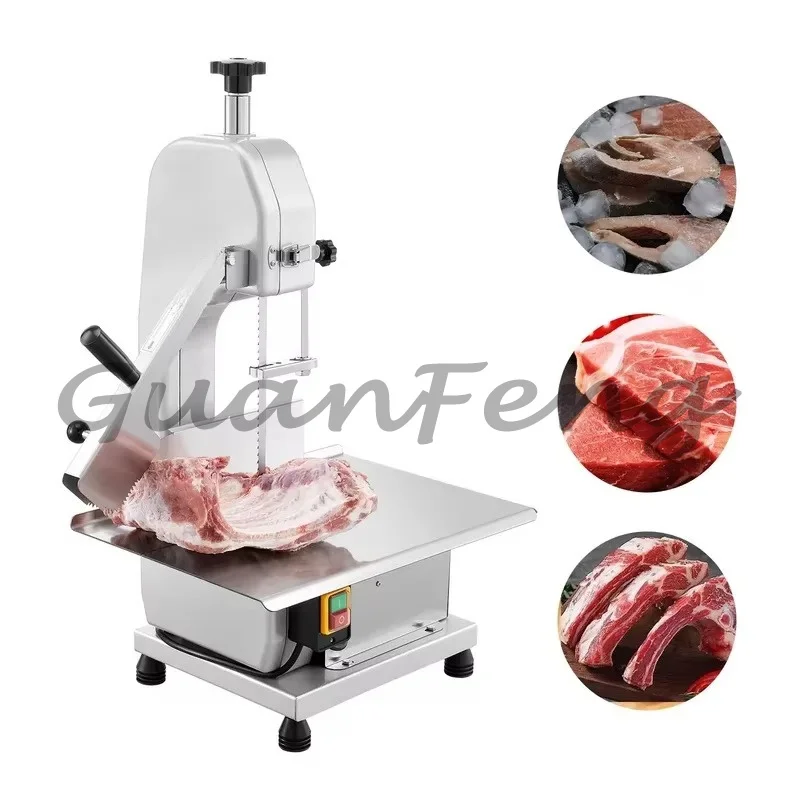 Stainless Steel Countertop Electric Bone Saw Machine, 650W 1800W Commercial Butcher Cutter for Frozen Pork and Fish