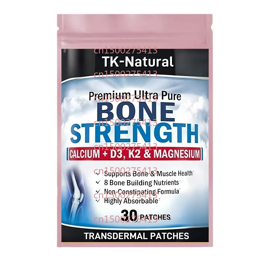 

30 Patches Bone Strength Calcium Transdermal Patches with Calcium, Vitamin D3, K2, C, Magnesium, Zinc - Bone Health