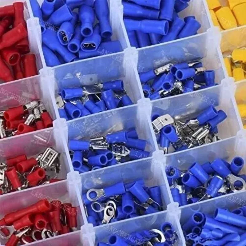 Picture 5: 480PCS Insulated Cable Connector Electrical Wire Crimp Spade Butt Ring Fork Set Ring Lugs Rolled Terminals Assorted Kit
