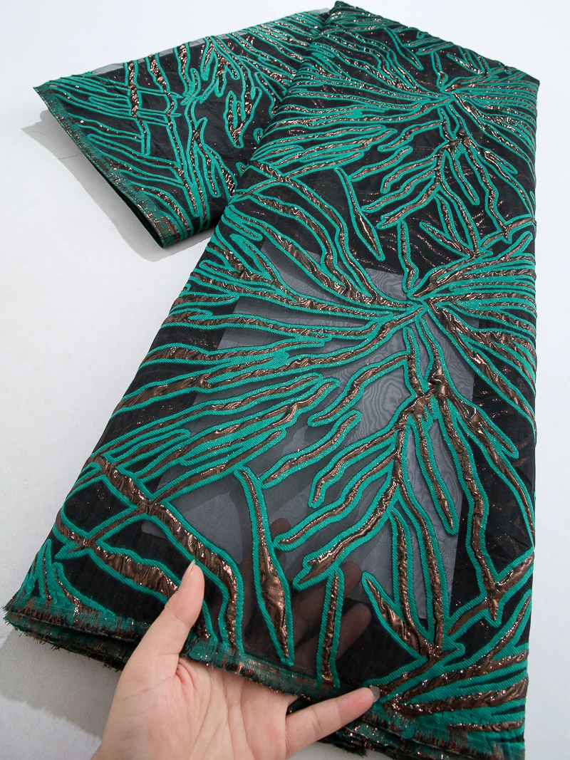 

Jacquard African Lace Fabric Nigerian Brocade Lace High Quality Damask Fabric for Women Party Dresses Sewing Latest,5Yards4579