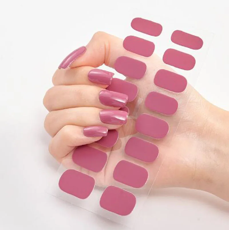 Adesivo per unghie nuovo colore solido adesivo involucri per unghie fai da te smalto per unghie Patch manicure trasferimento decalcomanie decori Pegatinas Ara uas