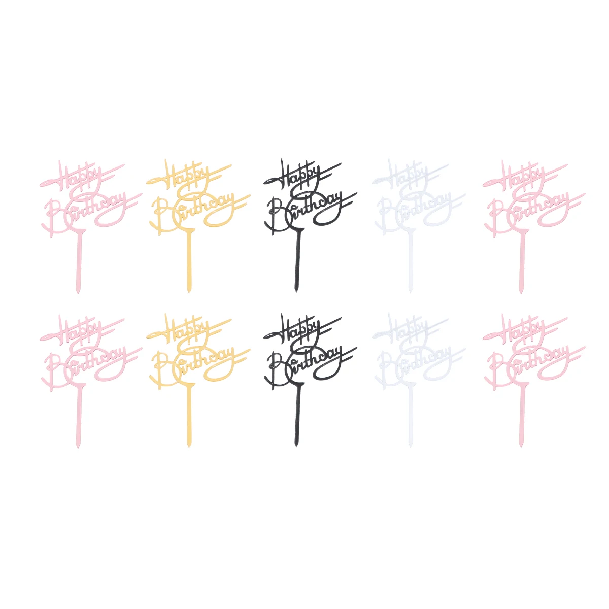 

10 Pcs Decor Toppers Toppers Cake Topper Picks Picks Letters Elegant Supplies