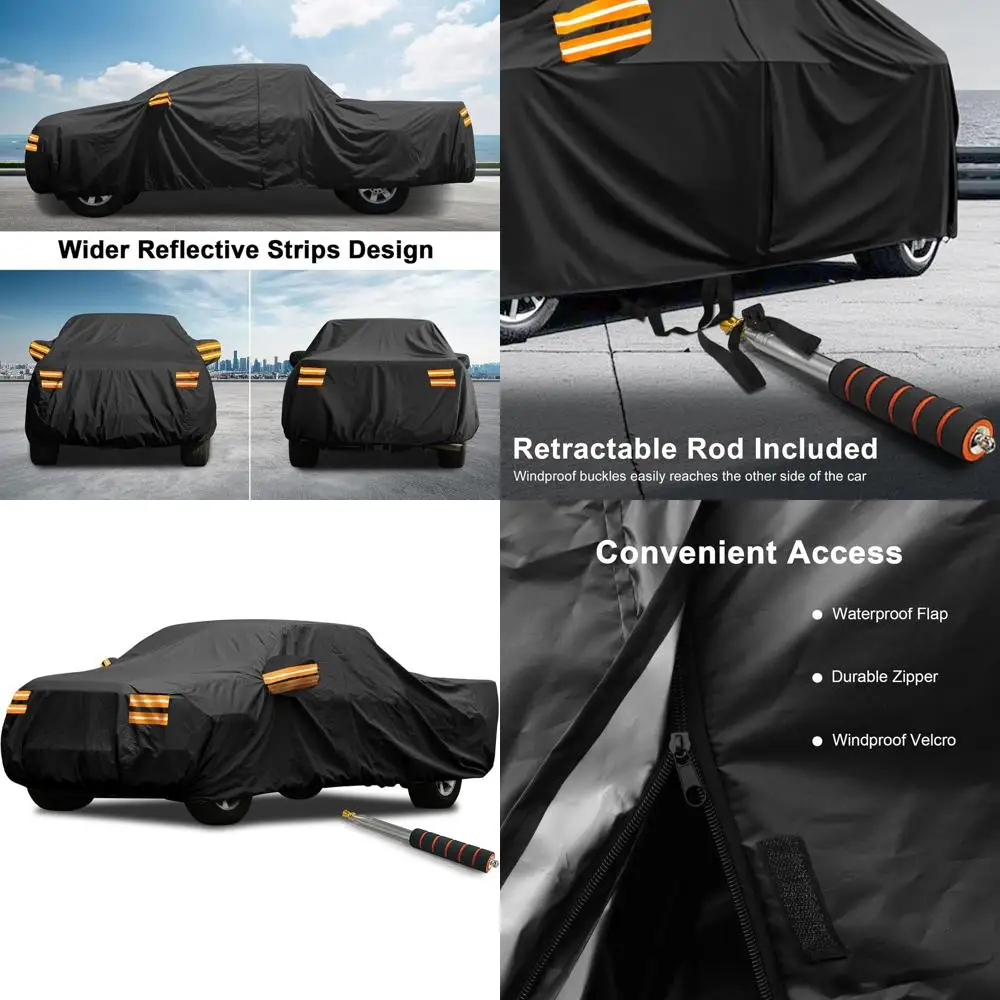 

All-Weather Waterproof Truck Cover, 420D Oxford Fabric, Hail Protection, Fits Extended/SuperCrew Cab Trucks (248 Length)