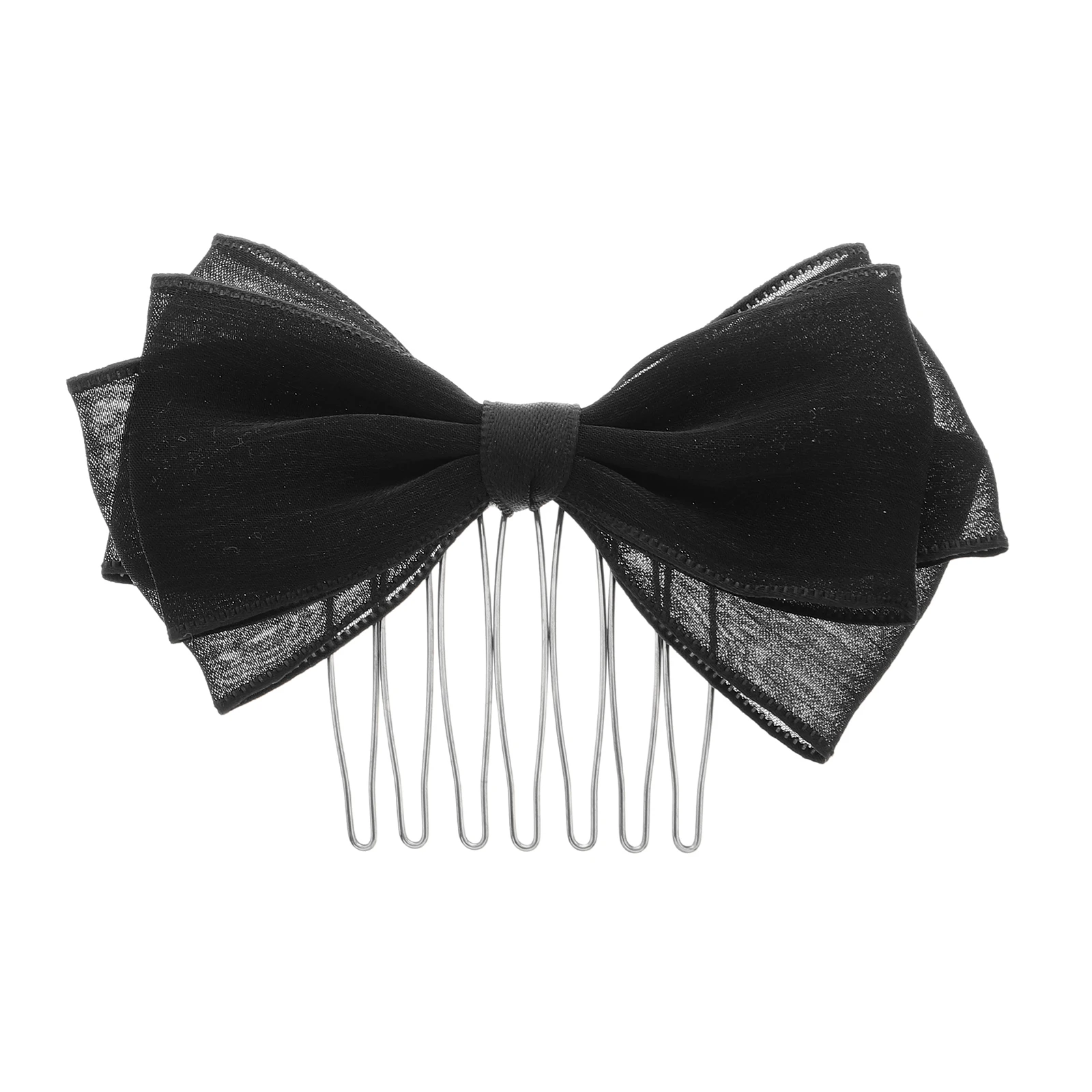 

Hair Comb Bow Clip Black Yarn Side Combs Girls Hair Accessories Student Fine Thin Bridal Pieces