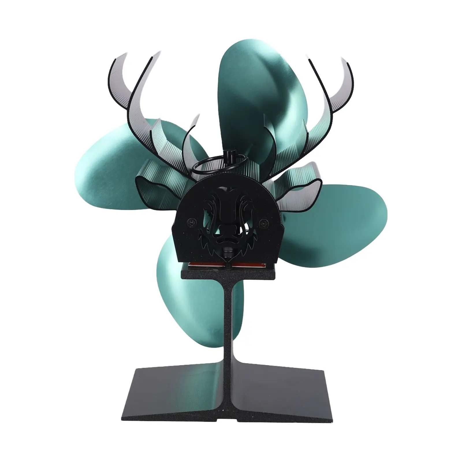 Black Fan Blades Stove Fan Fuel Efficiency Noiseless Performance Anodized Aluminum Construction Indoor Heating
