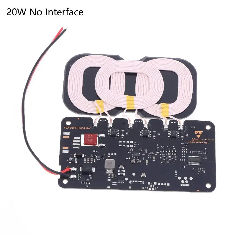 20W High-Capacity Wireless Charger for Car/Home Use; Includes Type-C Interface and 3-Coil DC9-32V Module
