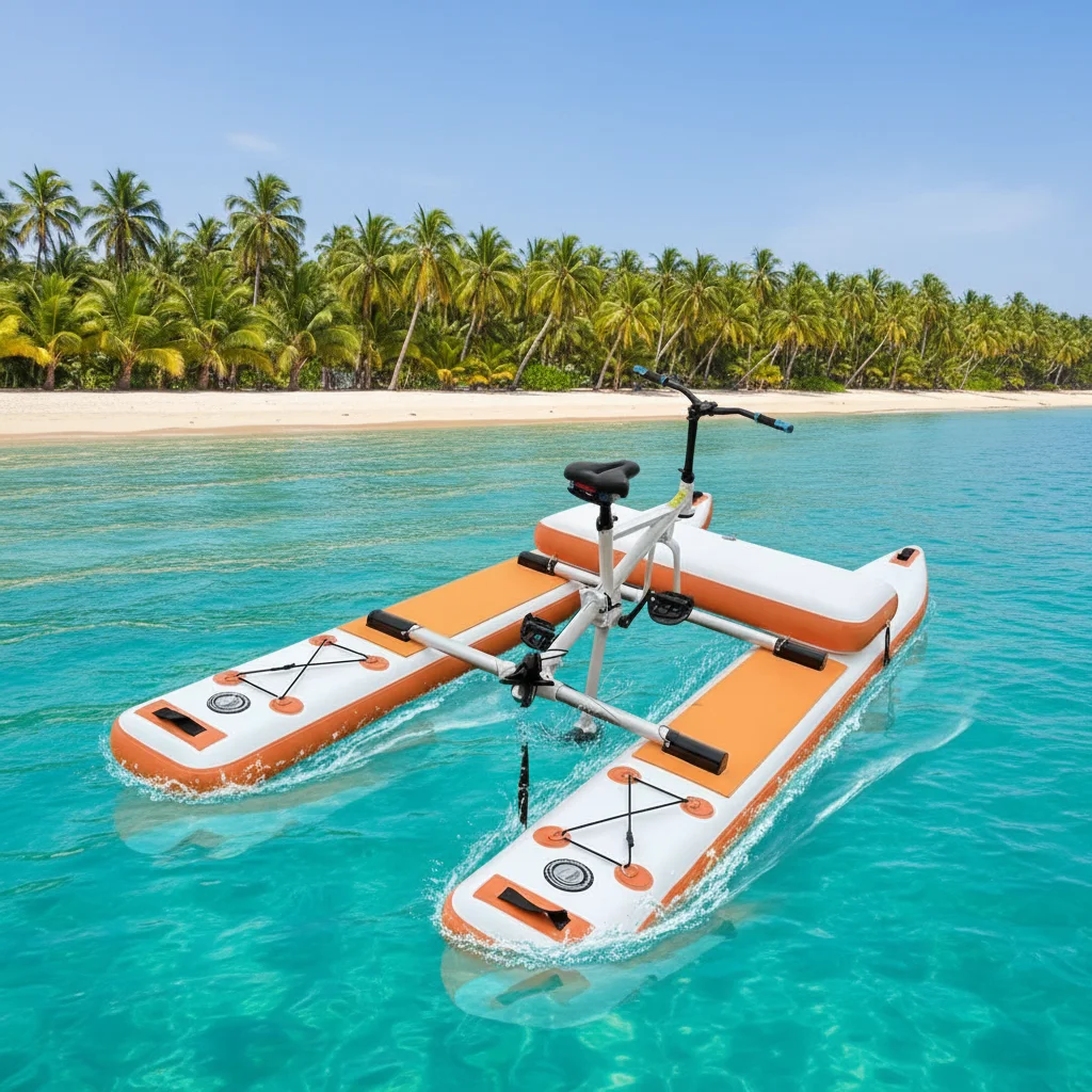2026 New DWF Drop Stitch Water Bike, High Pressure Brushed Inflatable Pontoon.