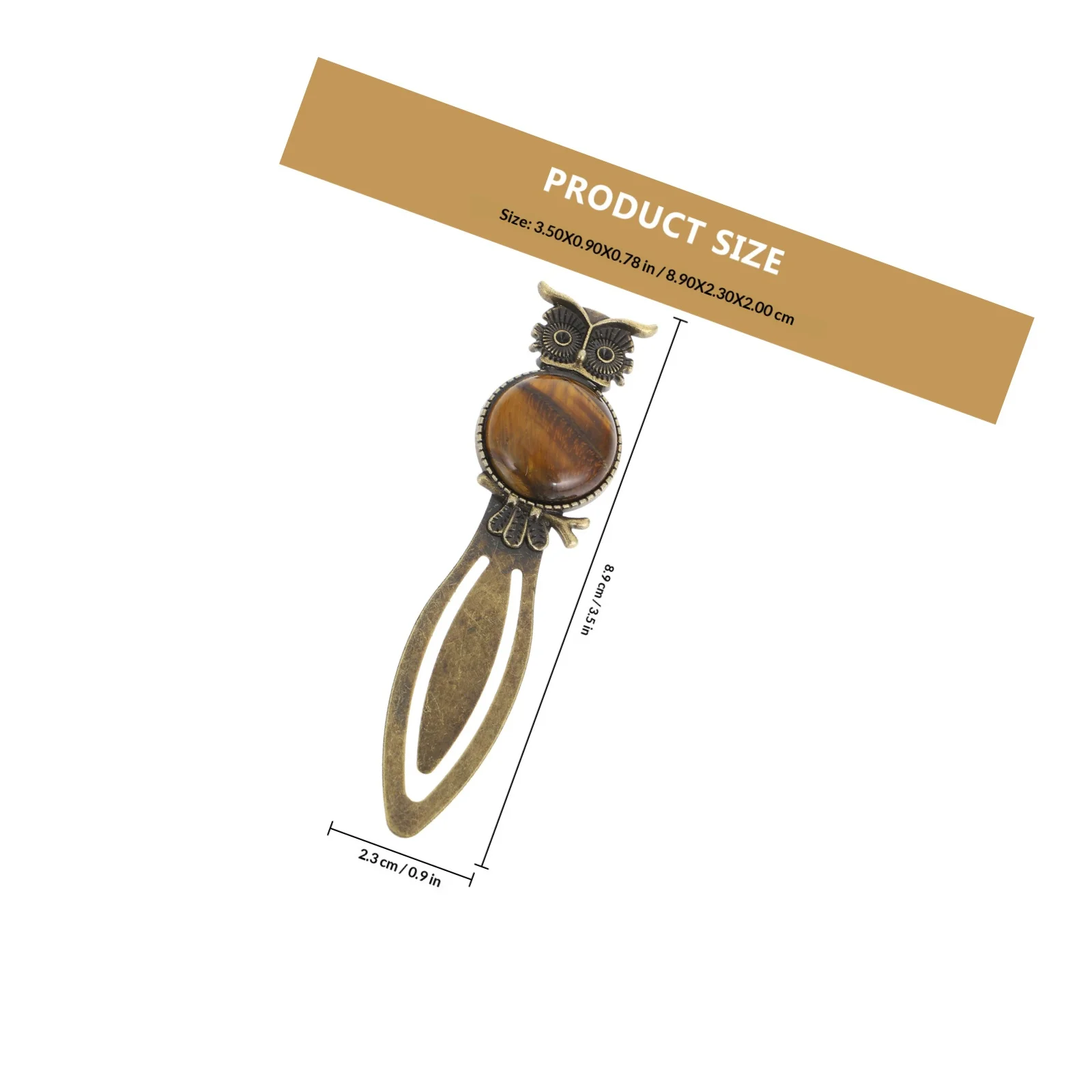 Retro Owl Zinc Alloy Bookmark Natural Stone Page Marker Student Stationery Office Decor Gift For Teachers