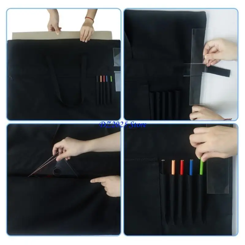 كيس ملصق Q6RC مقاوم للماء 27.6 × 20.5 بوصة مع جيوب خارجية ومقبض