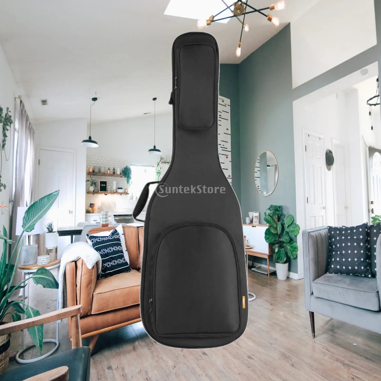 Padded Electric Guitar Bag 7mm Cotton Oxford Cloth Soft Gig Bag with Double Straps for Music Equipment Storage