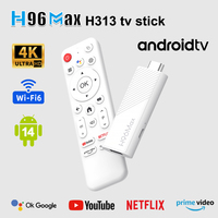 H96 MAX H313 Smart Mini TV Stick Allwinner H313 Quad Core 4K UHD Output Wifi6 BT5.0 100M/LAN Google voice assistant Set Top Box