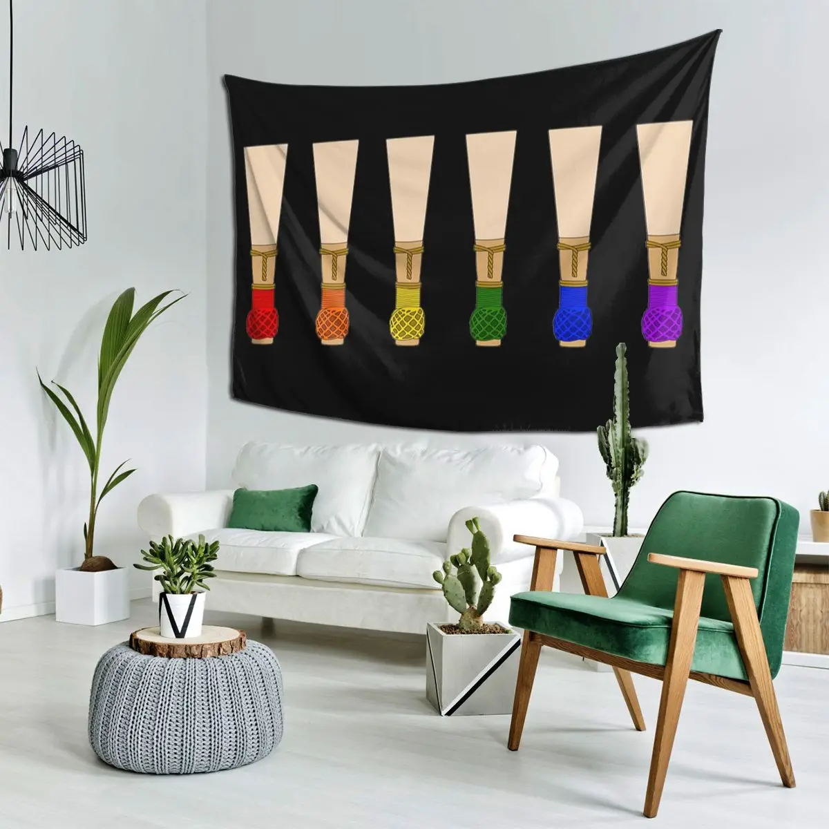 Bassoon Reeds (Rainbow) Tapestry Funny Wall Hanging Aesthetic Home Decor Tapestries for Living Room Bedroom Dorm Room