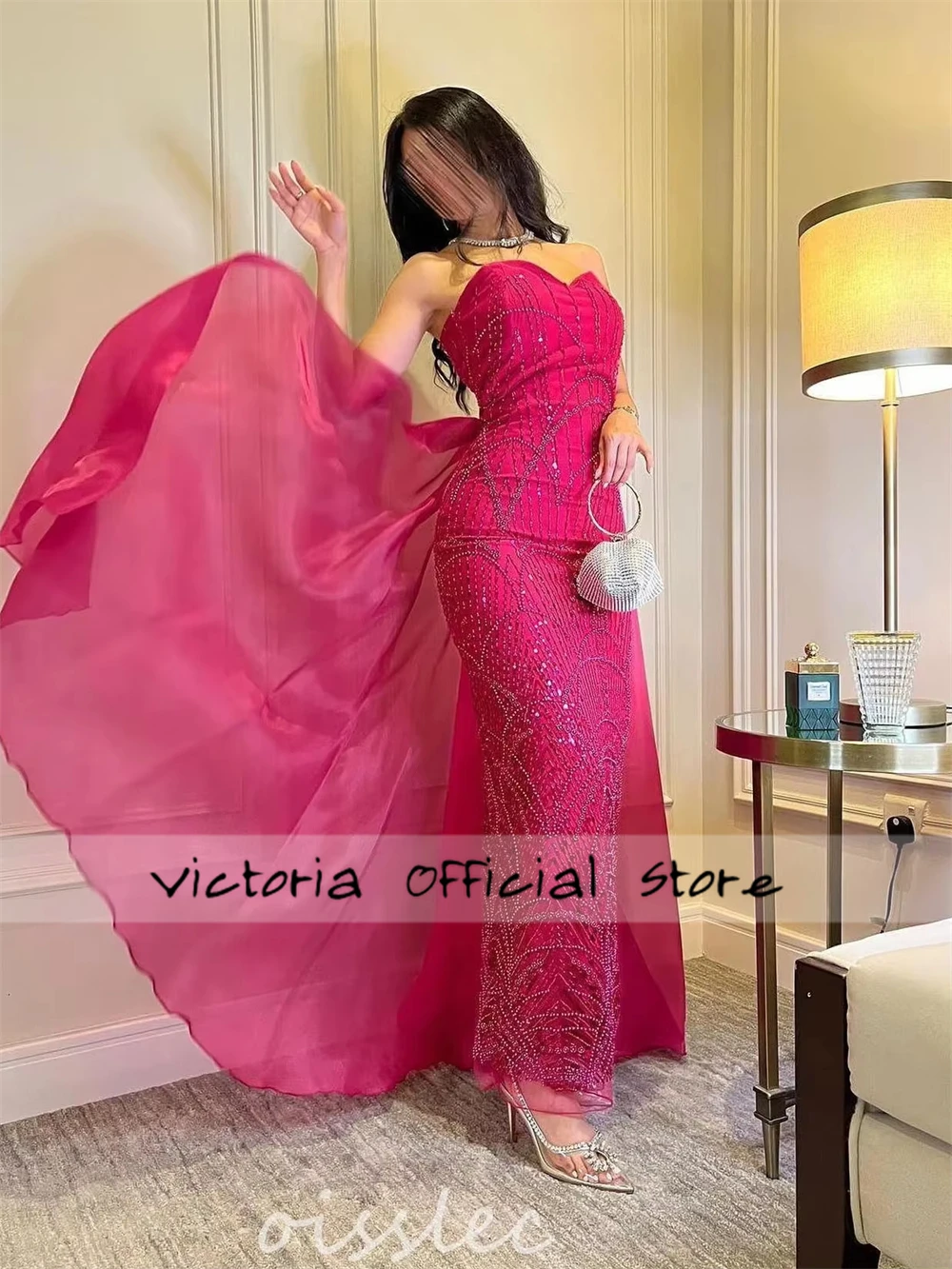 Vestidos de novia con cuentas llameantes, tren desmontable, sirena, vestidos de noche elegantes sin mangas, noche Formal, 2025 personalizado