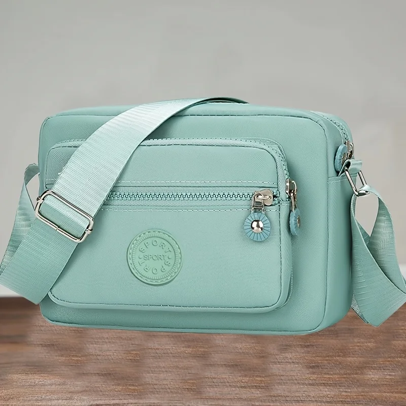 

Stylish Lightweight Nylon Men'S Shoulder Bag - Sleek Blue Crossbody with Adjustable Strap, Multiple Compartments