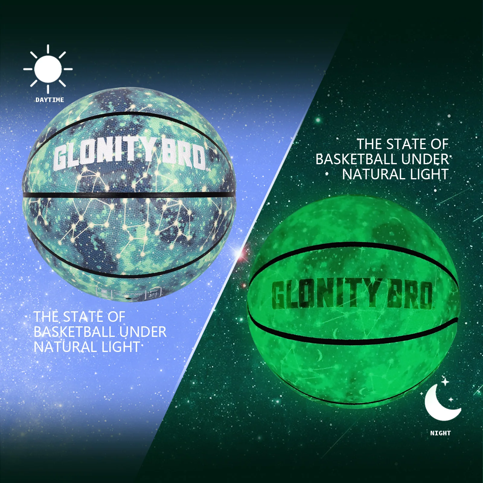 كرة سلة مضيئة للمراهقين بنين بنات هدايا كرة متوهجة في الظلام مقاس 7 خارجي داخلي مركب عالي الجودة للاستخدام الليلي