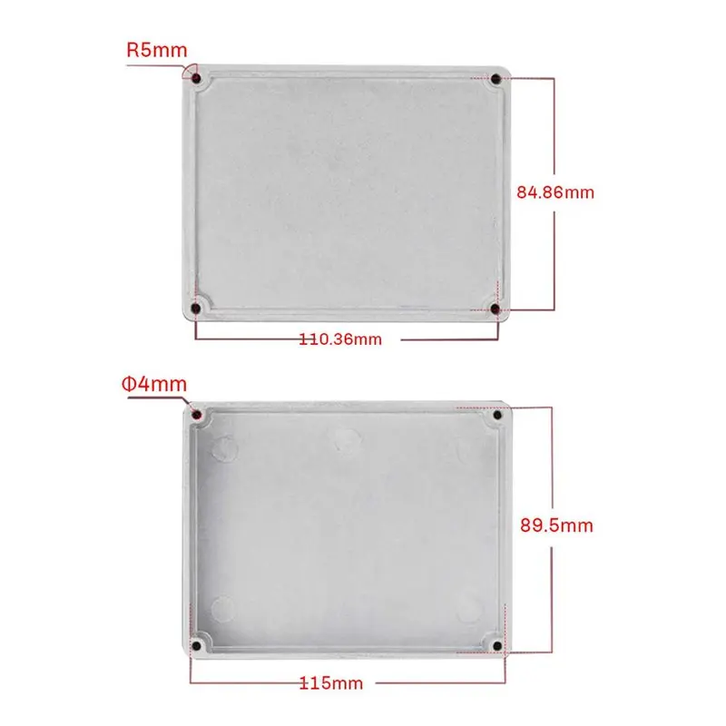 ABVE-6PCS 1590BB Guitar Pedal Enclosure Aluminum Diecast Stomp Box Case Toggle Switch Box 120X94.5X34mm