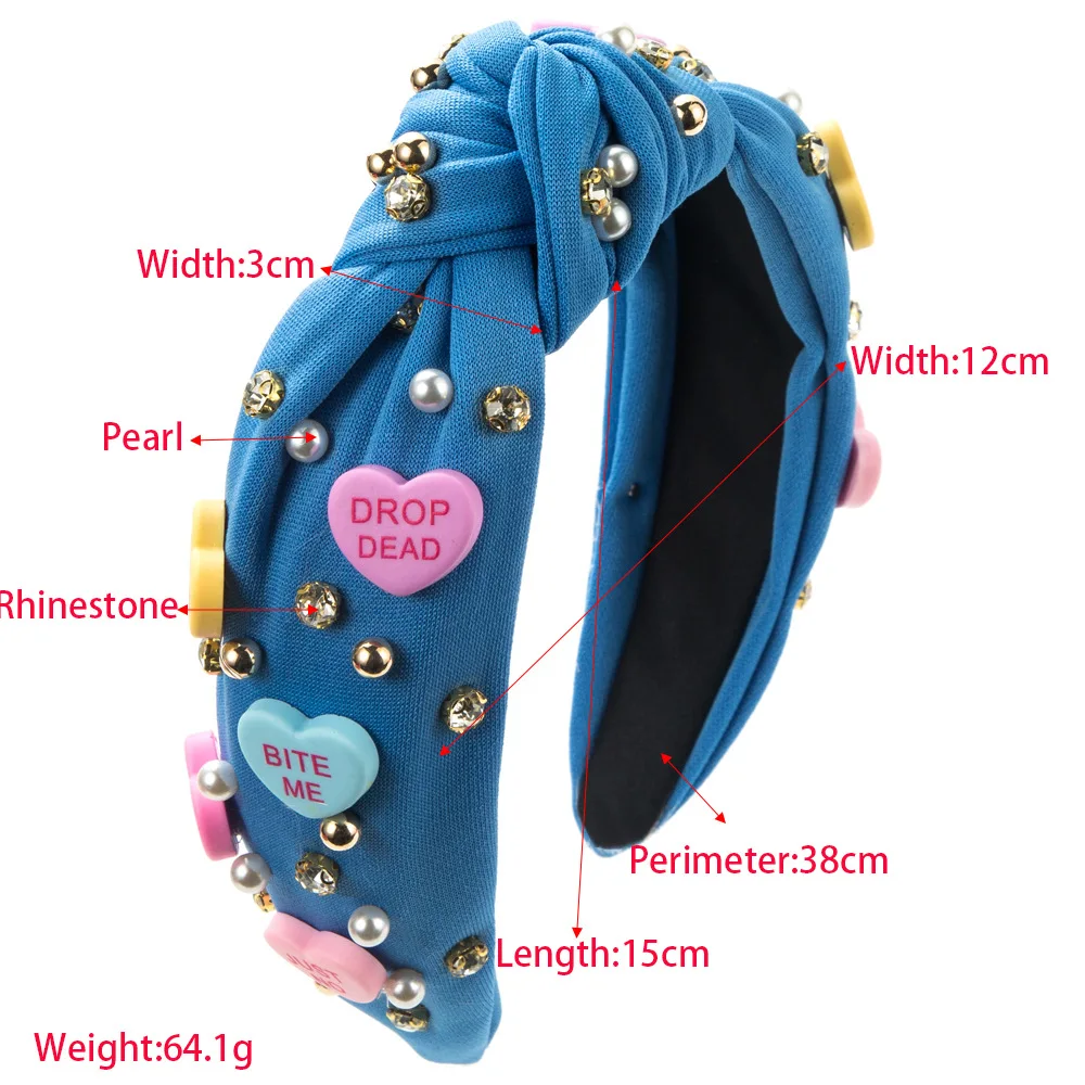 Heming headband fashion new baroque diamond beaded headband love letter pearl sweet Valentine's day headband