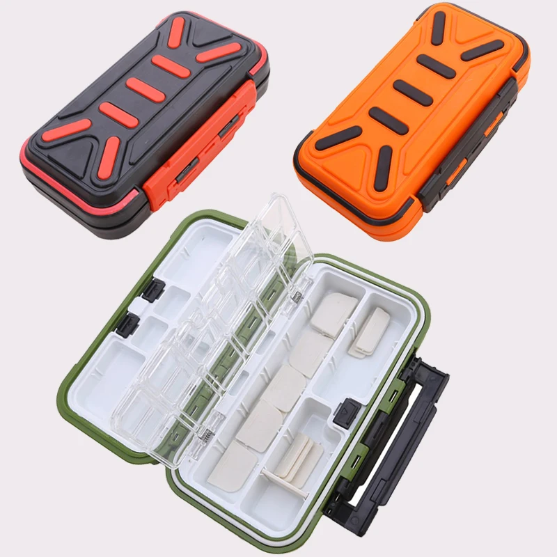 Fishing Tackle Boxes Waterproof Fishing Storage Boxes Bait Box Multifunctional Hook and Bait Accessory Box Double-Sided Opening