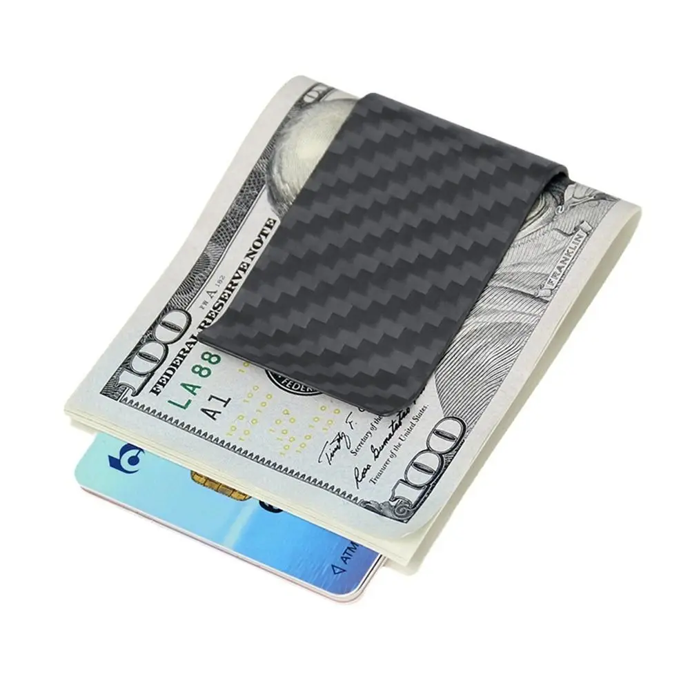 

Fashion Real Carbon Fiber Card Holder Minimalist Stylish Money Clip Slim Cash Clip Unisex