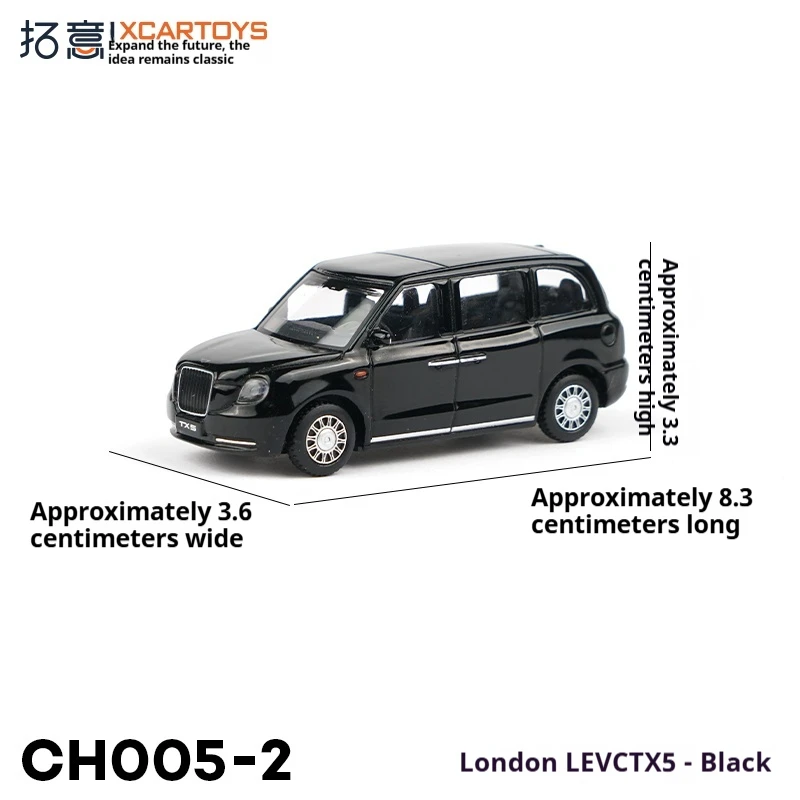 XCARTOYS Miniature alliage modèle de voiture jouet 1/64 Geely britannique LEVC TX5 noir Railed moteur voiture Non-télécommande véhicule jouet