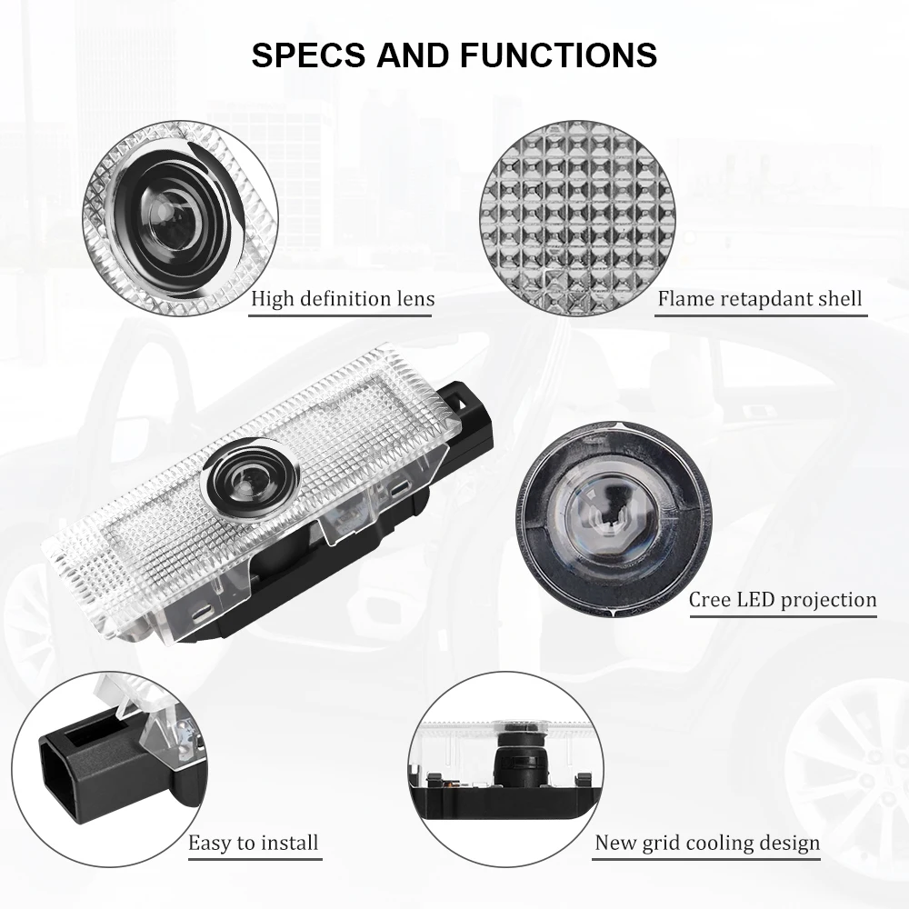 SRT شارة الظل ل دودج ضوء الباب 2 قطعة SRT شعار ضوء LED الباب شبح ضوء ل دودج تشالينجر 2008-2019 SRT 2013-2019