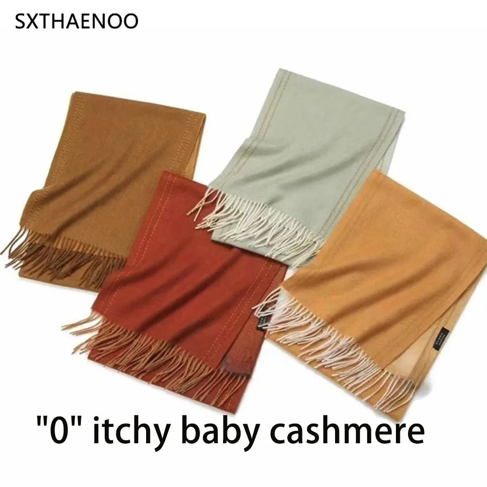 

SXTHAENOO Wool Winter Scarf Women Classic Shawl Adult Scarves Luxury Top Quality Shawls Wraps Poncho Scarfs Ladies Unisex Wrap