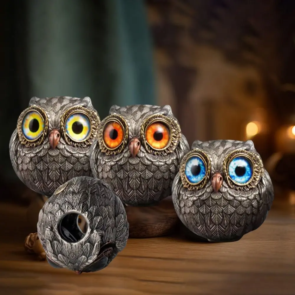 Lucky Owl Guardian-The Wise Watcher of The Felt Realistic Owl Animal Figurines Mini Owl Statue Small Sculpture Pocket Acc