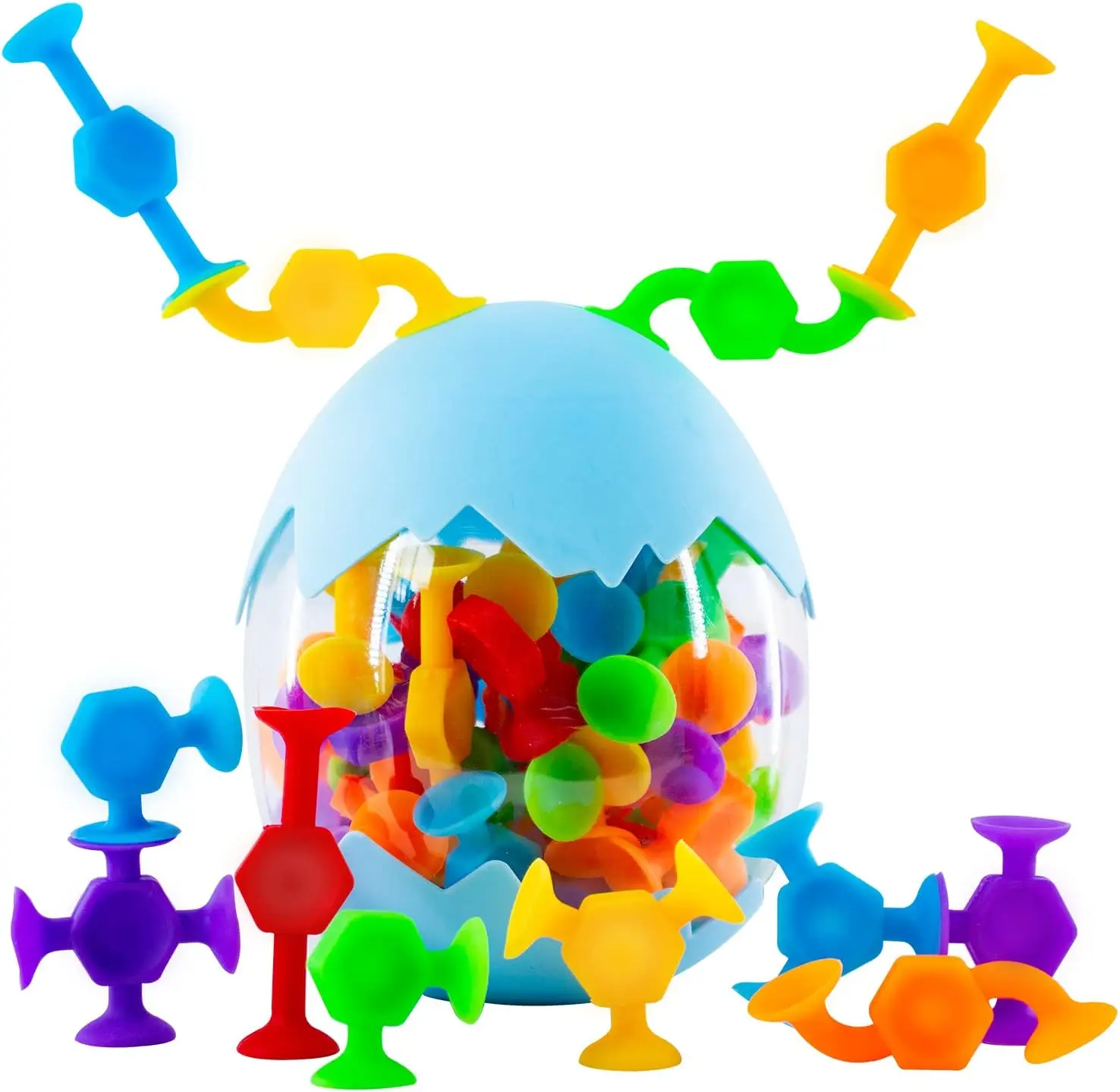 

48 Pcs Bath Toys for Kids Ages 3+, Sensory Toys for Autistic Children, Travel Toys Window Toys Stem Learning Toys, Bathtub Toys