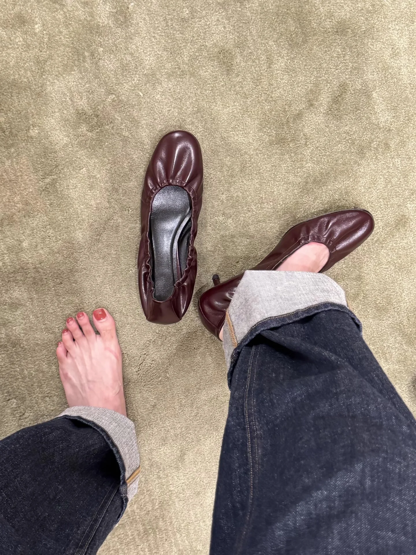 

Causal Simple Pleated Shallow Mouth Pumps Round Toe Soft Real Leather Slip-On High Heels Women Office Commuting Thin Heels Shoes