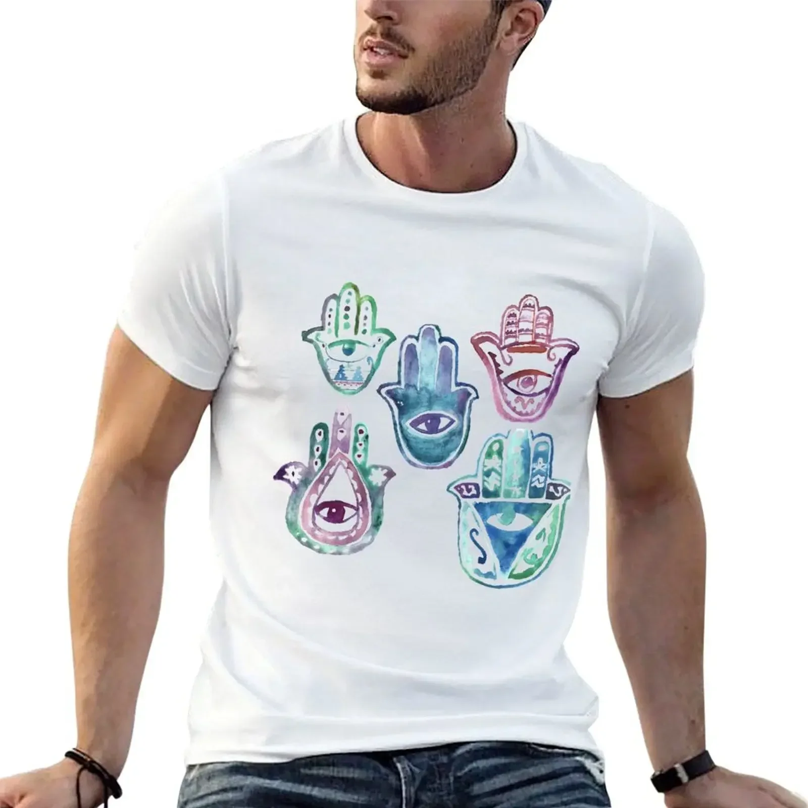 Hamsa together T-Shirt rapper graphic tees hippie clothes anime figures men clothings