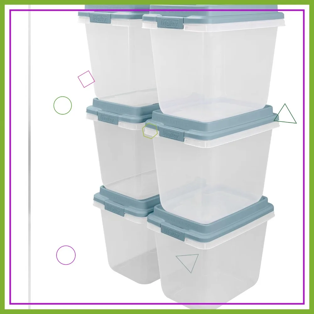 

6-Pack Clear Plastic Under Bed Storage Bins with Lids, Stackable Shoe Organizer Boxes, XL Locking Latches & Comfort Handles