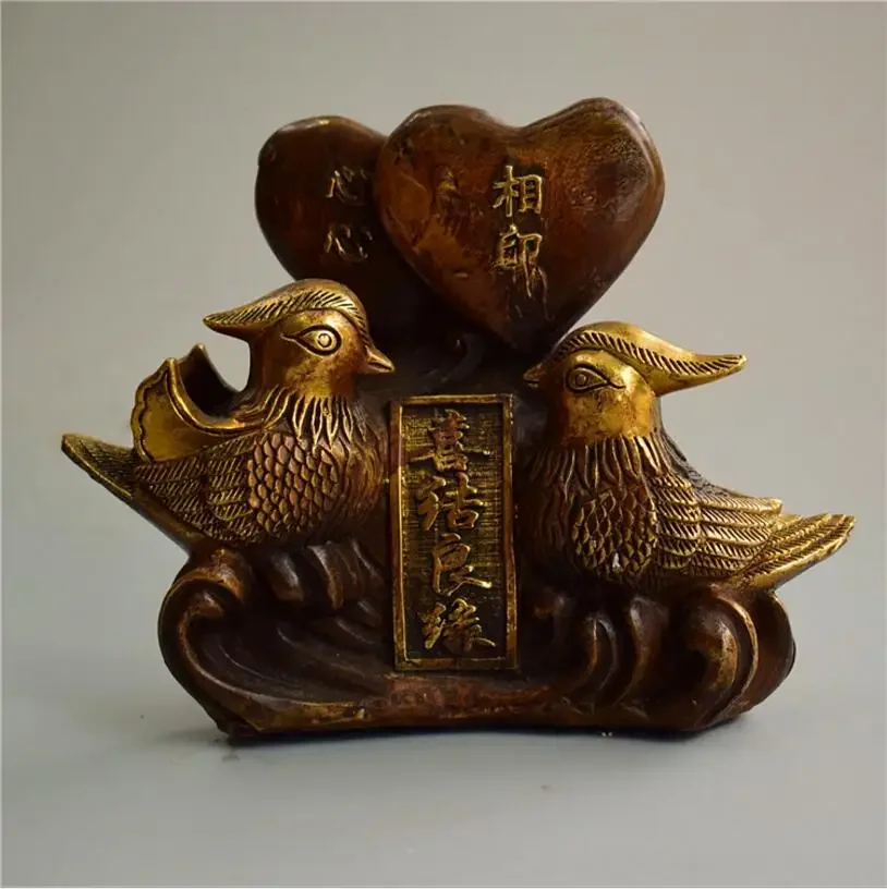 Kupferstatue Fabrik Direktverkauf Nachahmung Bronzeware Messing Mandarin Ente Heimtechnologie glückliche Ehe Handwerk Geschenk ganzen