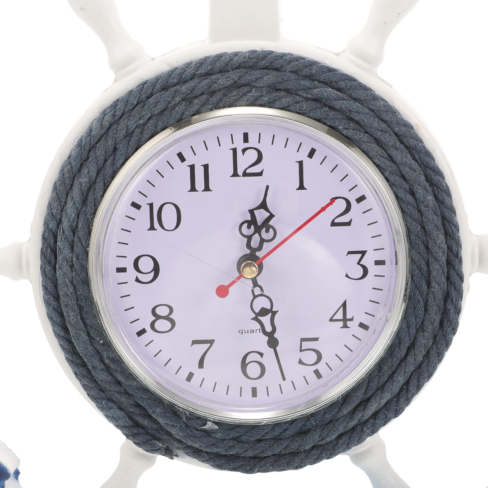

Boat Anchor Hanging Clock Mediterranean Style Wooden Plastic Wall Decorative Clock Clear Mirror Surface Star Ornament
