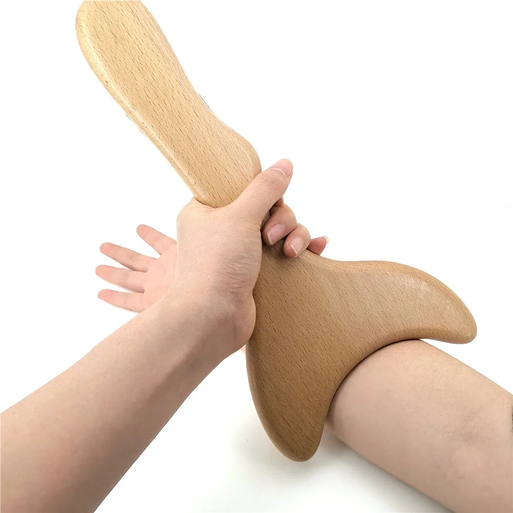 Wooden Lymphatic Drainage Massager Paddle Manual Anti-Cellulite Gua Sha Tool Muscle Pain Relief Soft Tissue Therapy Device