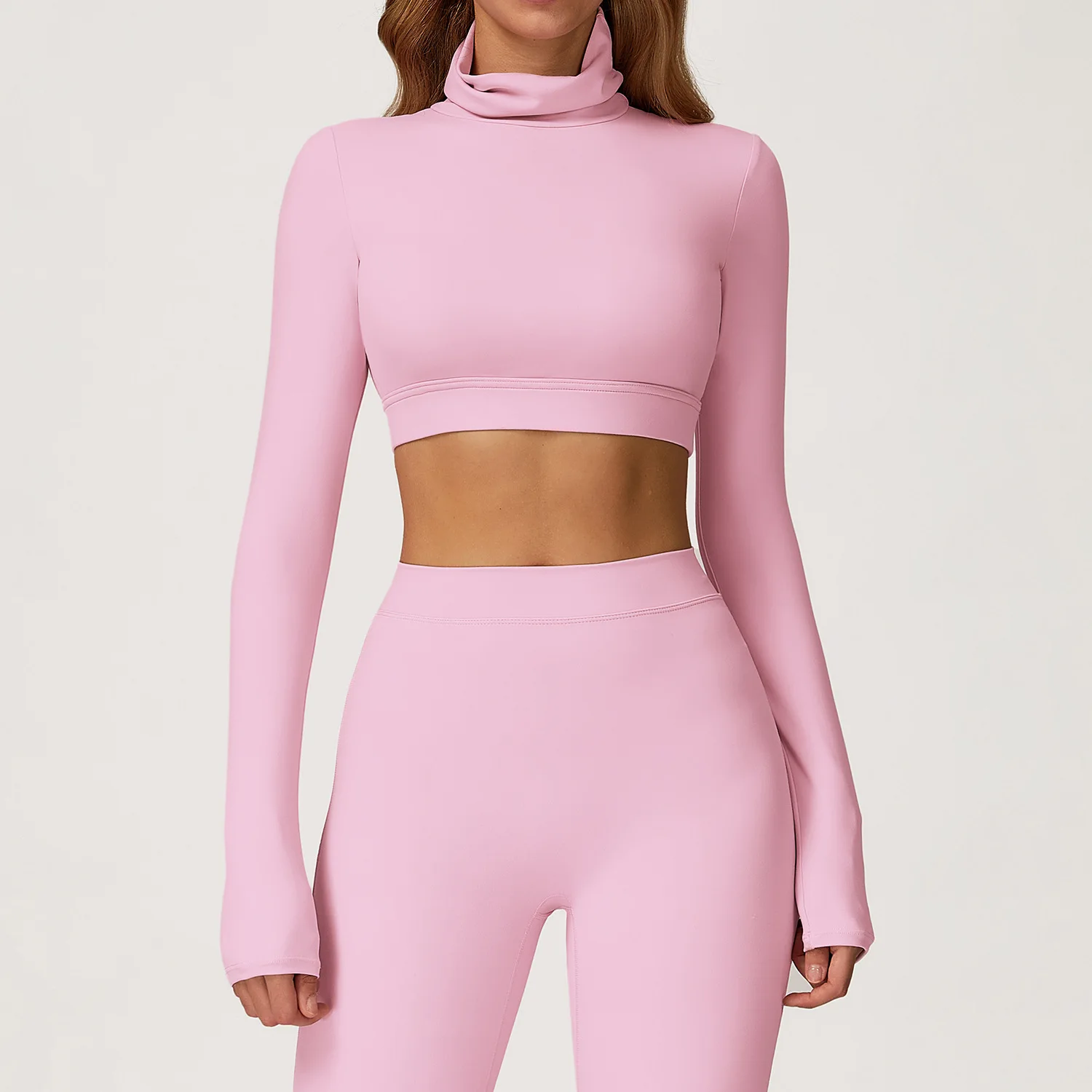 

Женские быстросохнущие рубашки для йоги, тренировок в тренажерном зале, сексуальные футболки с открытым пупком, однотонный спортивный топ с длинным рукавом, спортивная одежда для фитнеса и спортзала