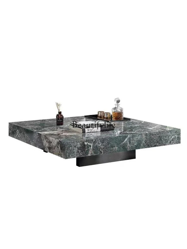 

13Italian coffee table light luxury modern living room household small apartment slate square Internet celebrity senior sense