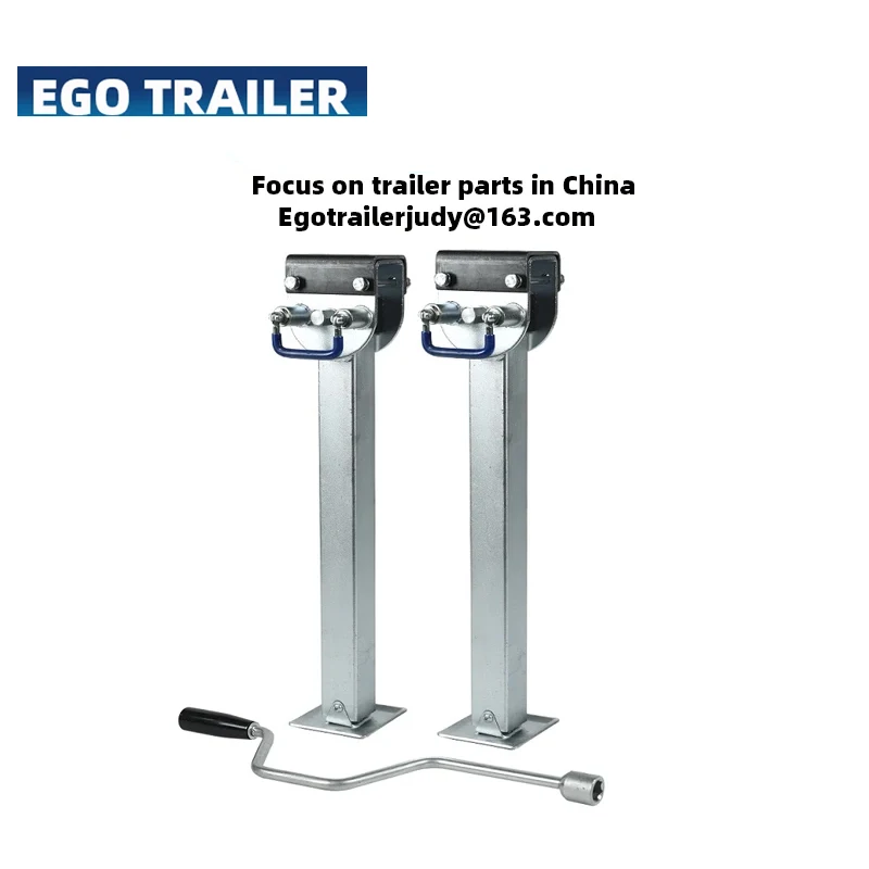 

2PCS Stabilizer Legs Drop Down With Plate 600-1045MM Caravan Parking Zinc Jacks CAP 2000KGS Camping RV Trailer Prop Stands Parts