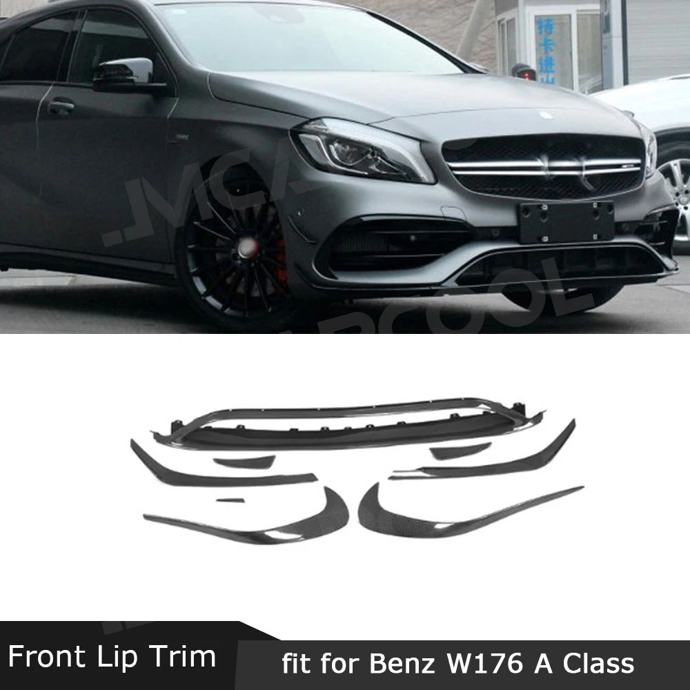 

JMCARCOOL Front Lip Side Bumper Trims Front Splitter Canards Fins For Benz A Class W176 A45 A200 A250 AMG 2016-2018 Accessories