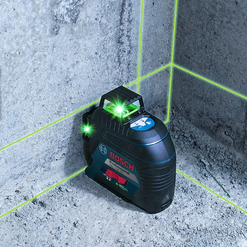 Bosch Laser Level GLL3-60XG 360 Self-Leveling 12 Lines Green Laser High Precision Horizontal & Vertical Line Indoor&Outdoor Tool